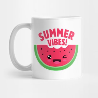 Funny Summer Vibes Watermelon Kawaii Slice Mug